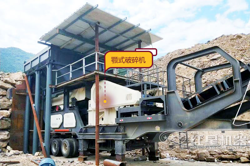 輪胎式移動鄂式破碎機生產現場,投資少收益好 輪胎式移動鄂式破碎機生產現場,投資少收益好