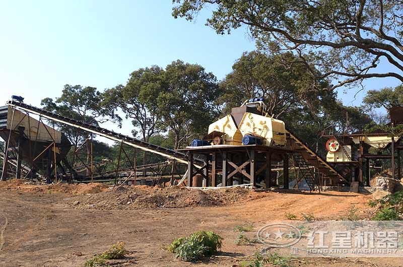 石頭破碎生產(chǎn)線實拍圖 石頭破碎生產(chǎn)線實拍圖